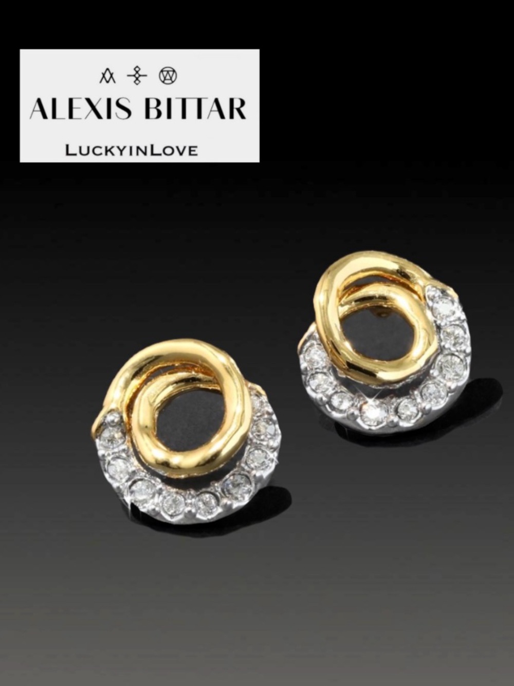 ALEXIS BITTAR • Solanales Gold Crystal Spiral Stud Earrings